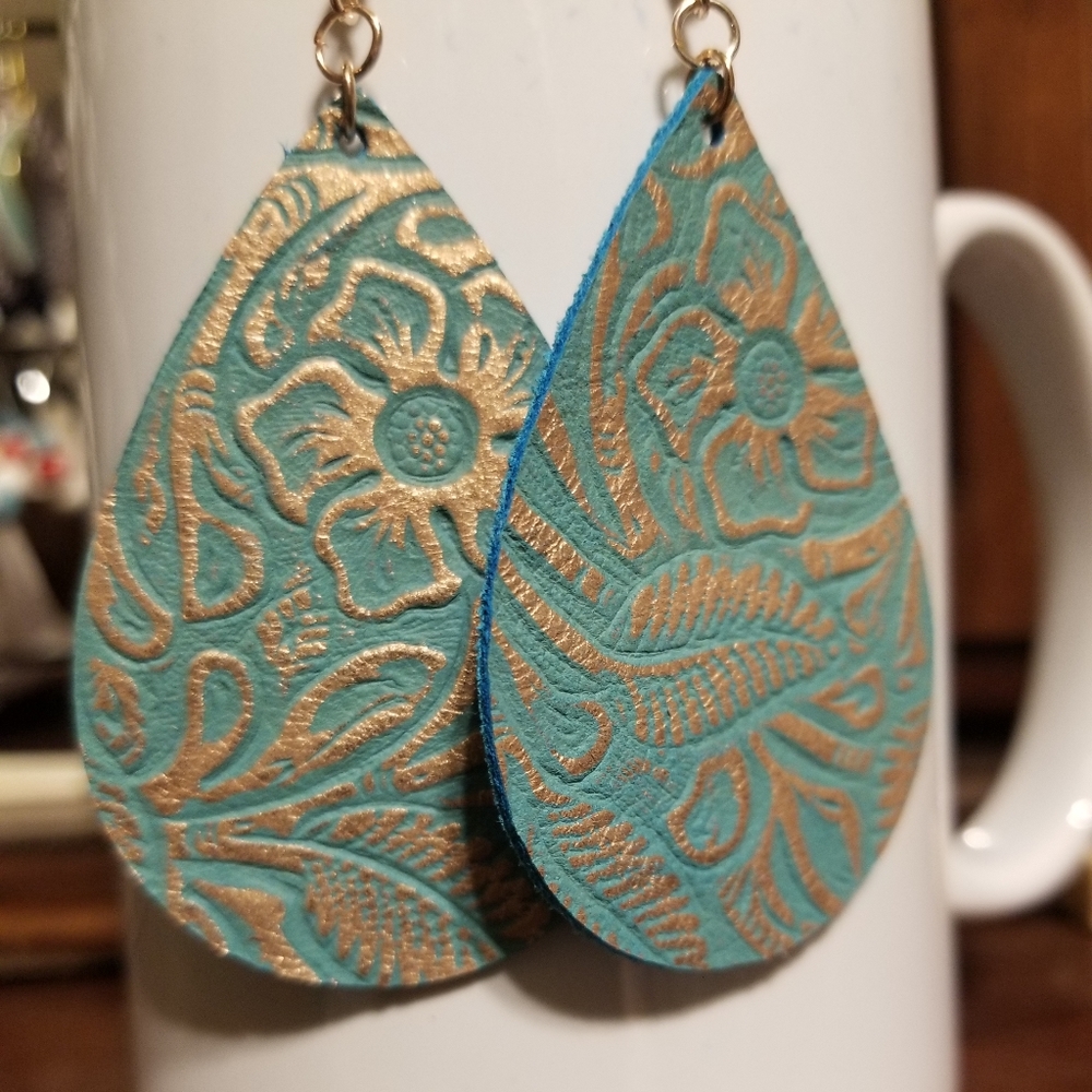 Handmade leather earrings